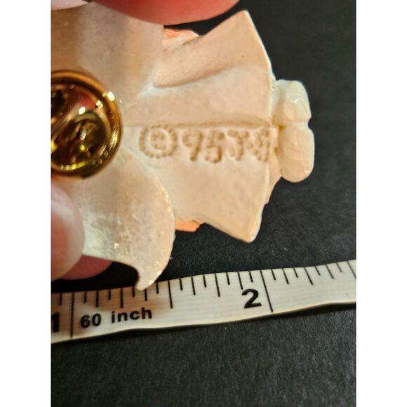 JS vintage polymer clay angel brooch - Picture 9 of 10